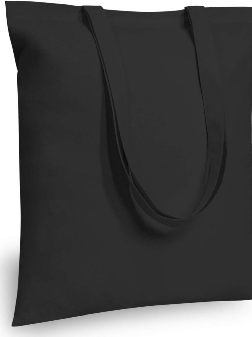 5-Pack Economical 16"x15" Black Cotton Tote Bag, Lightweight Medium Reusable Gro